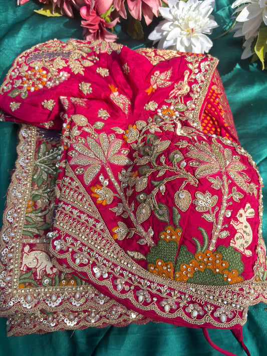 Designer Khaddi Georgette Saree with Ornate Floral Embroidery