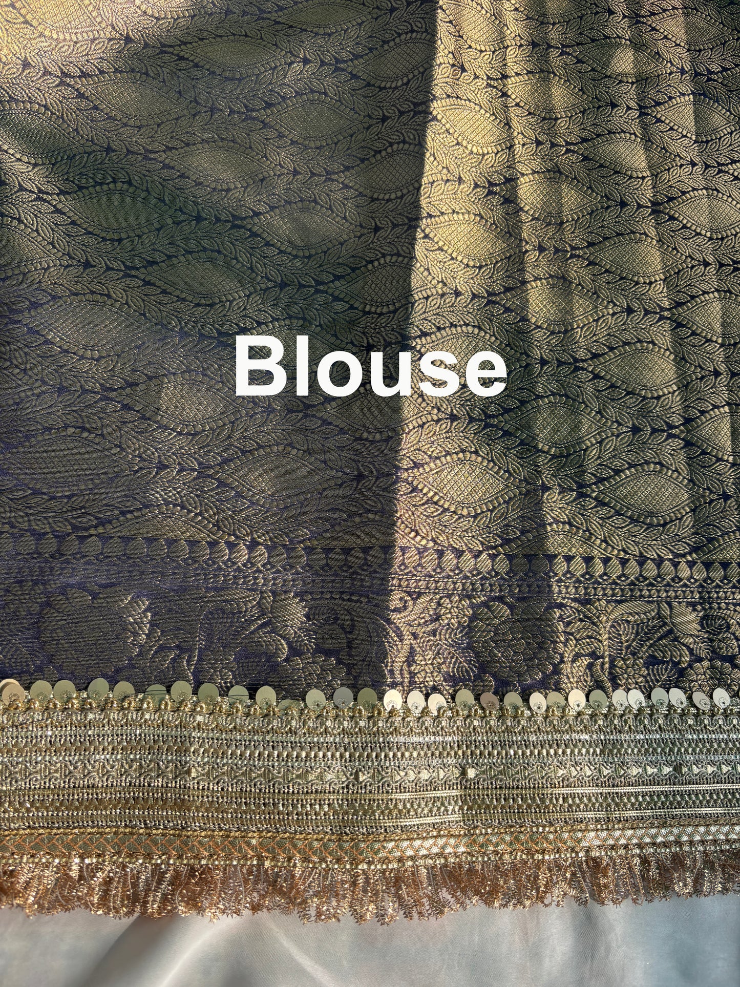 Royal Navy Blue Zari Embroidered Heritage Designer Saree