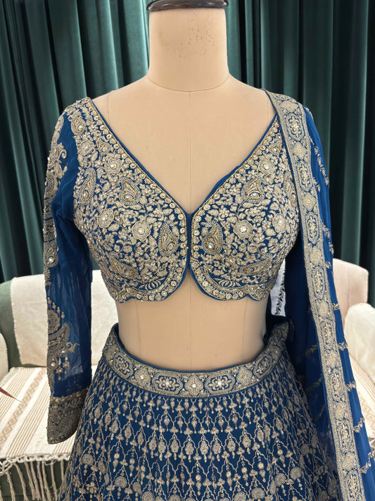 Grand Embroidered Lehenga Set with Zari & Beadwork Detailing