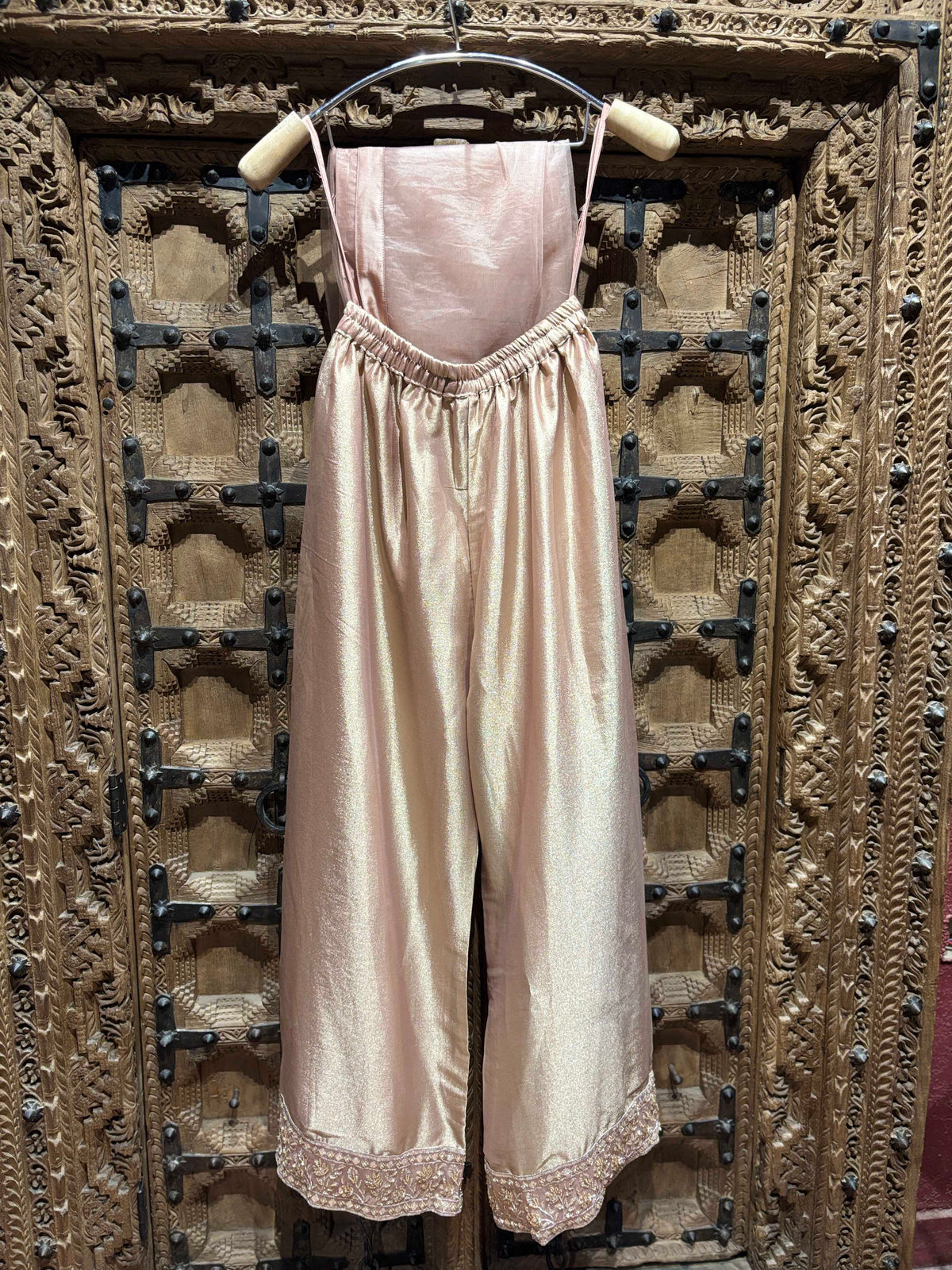 Blush Pink Embroidered Kurti & Palazzo Set
