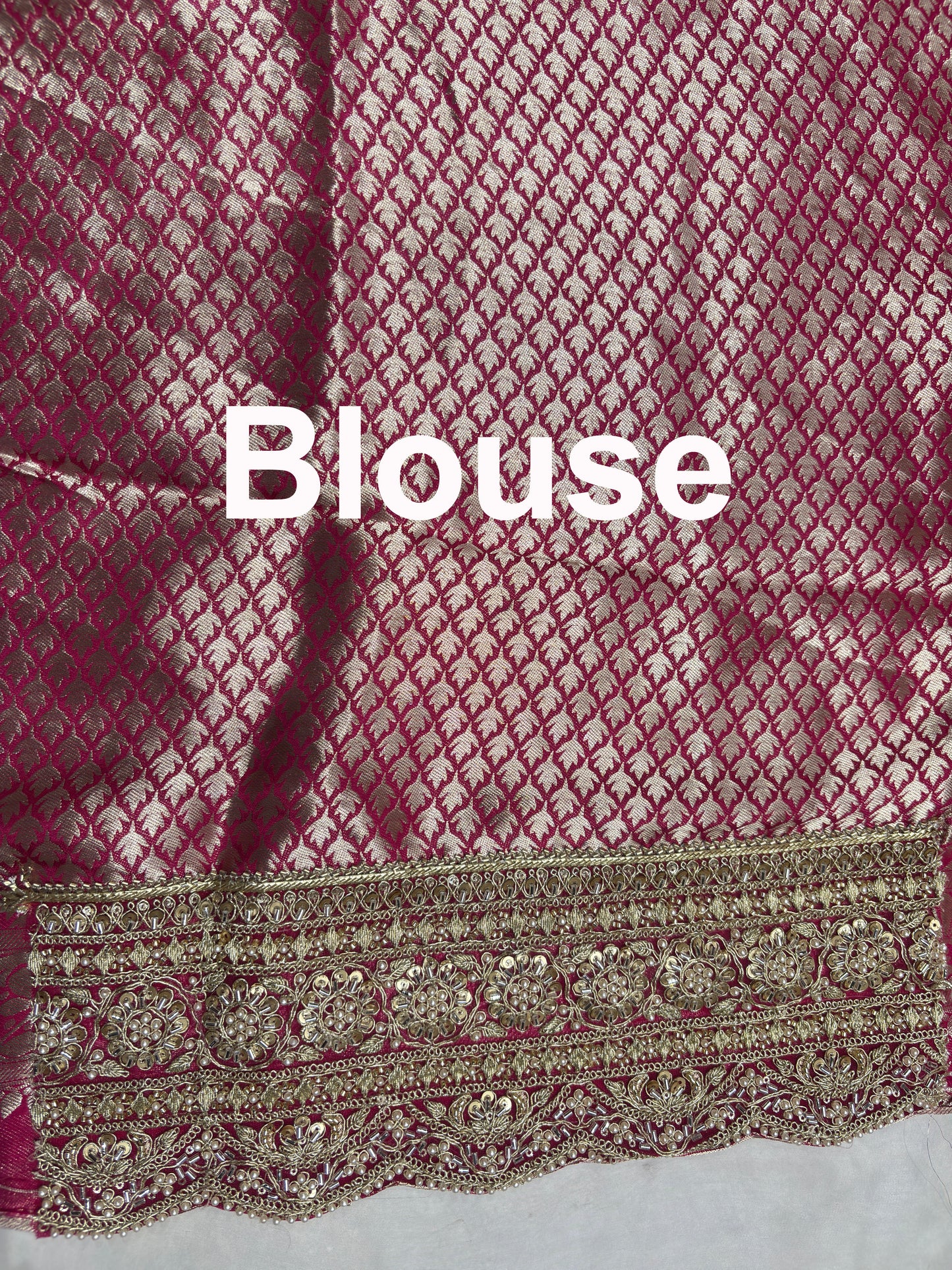 Rani Pink Banarasi Sarees Golden zari Weaving With Handwork Border