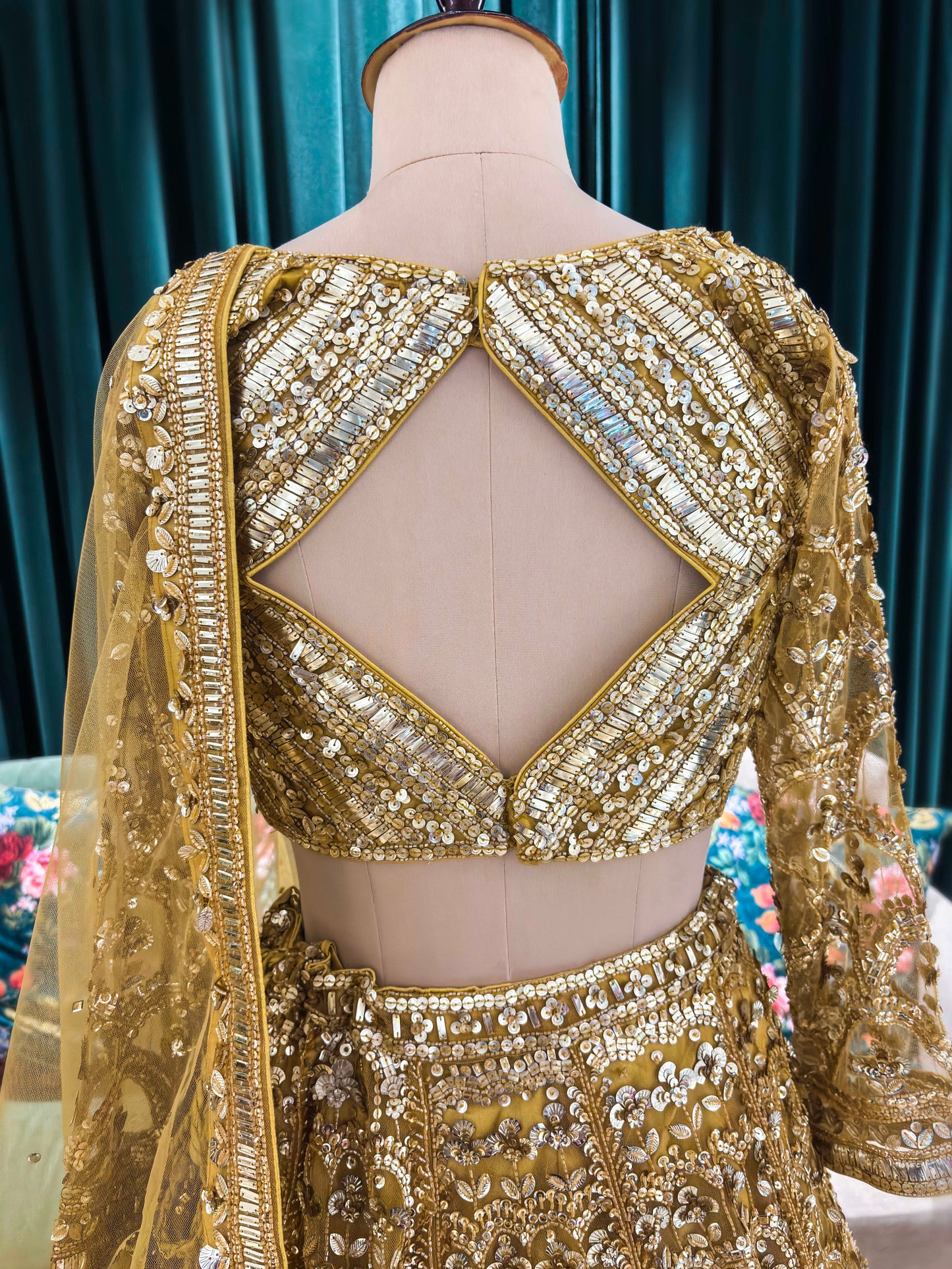 Regal Sunehri Grand Lehenga With Luxe Mirror Embellishment