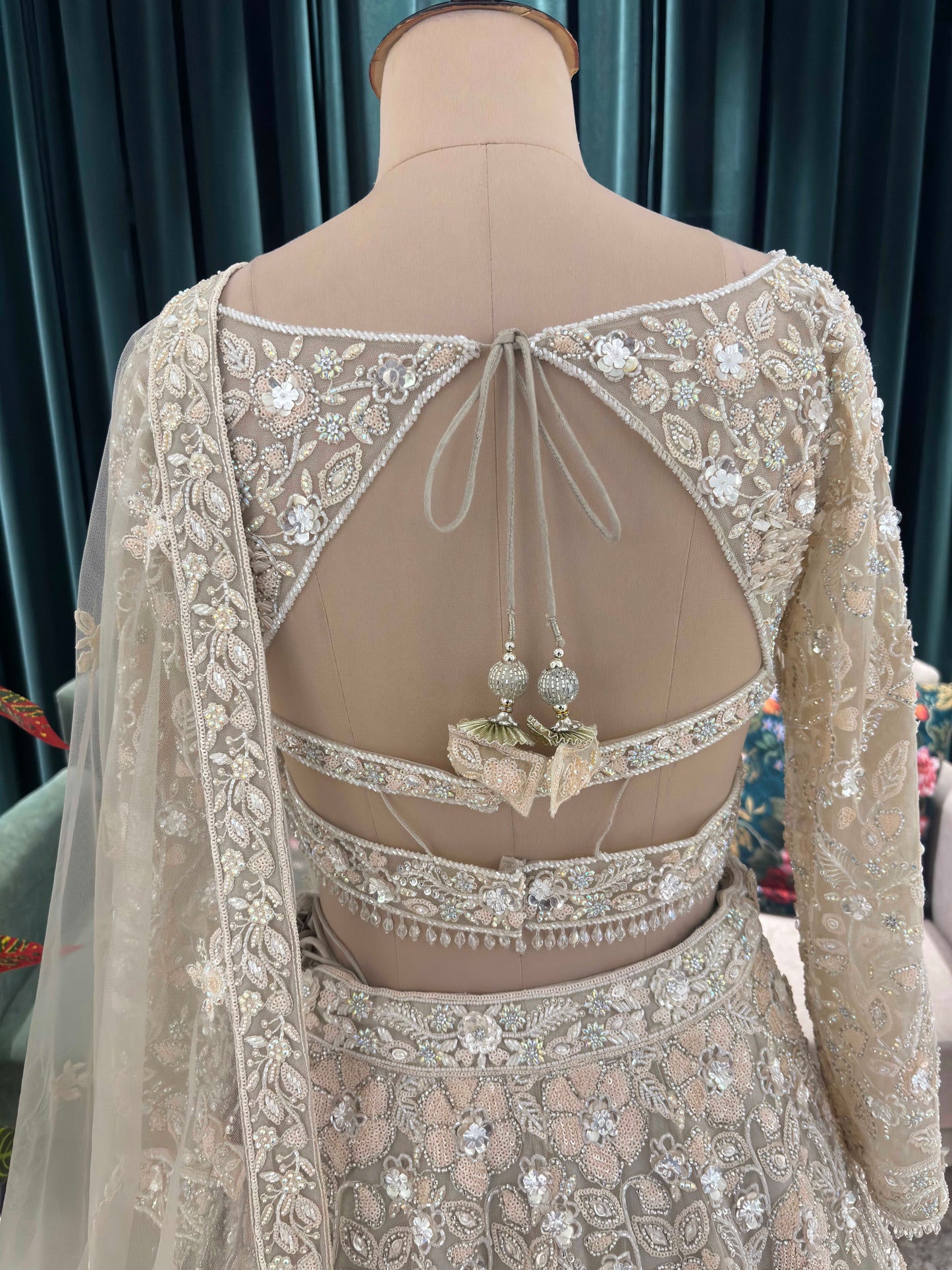 Grand Off-White Colour Lehenga with Sequins & Cutdana Work