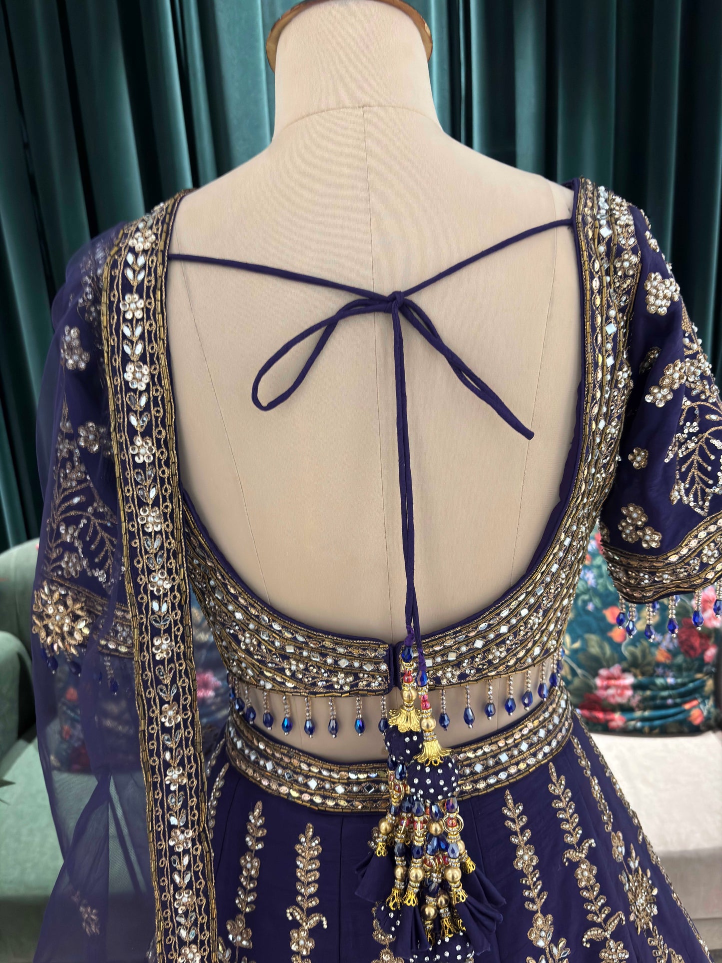 Regal Embroidered Lehenga with Intricate Gold Detailing