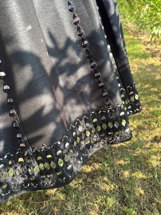the Perfect Miror and Thread Work Silk Lehanga