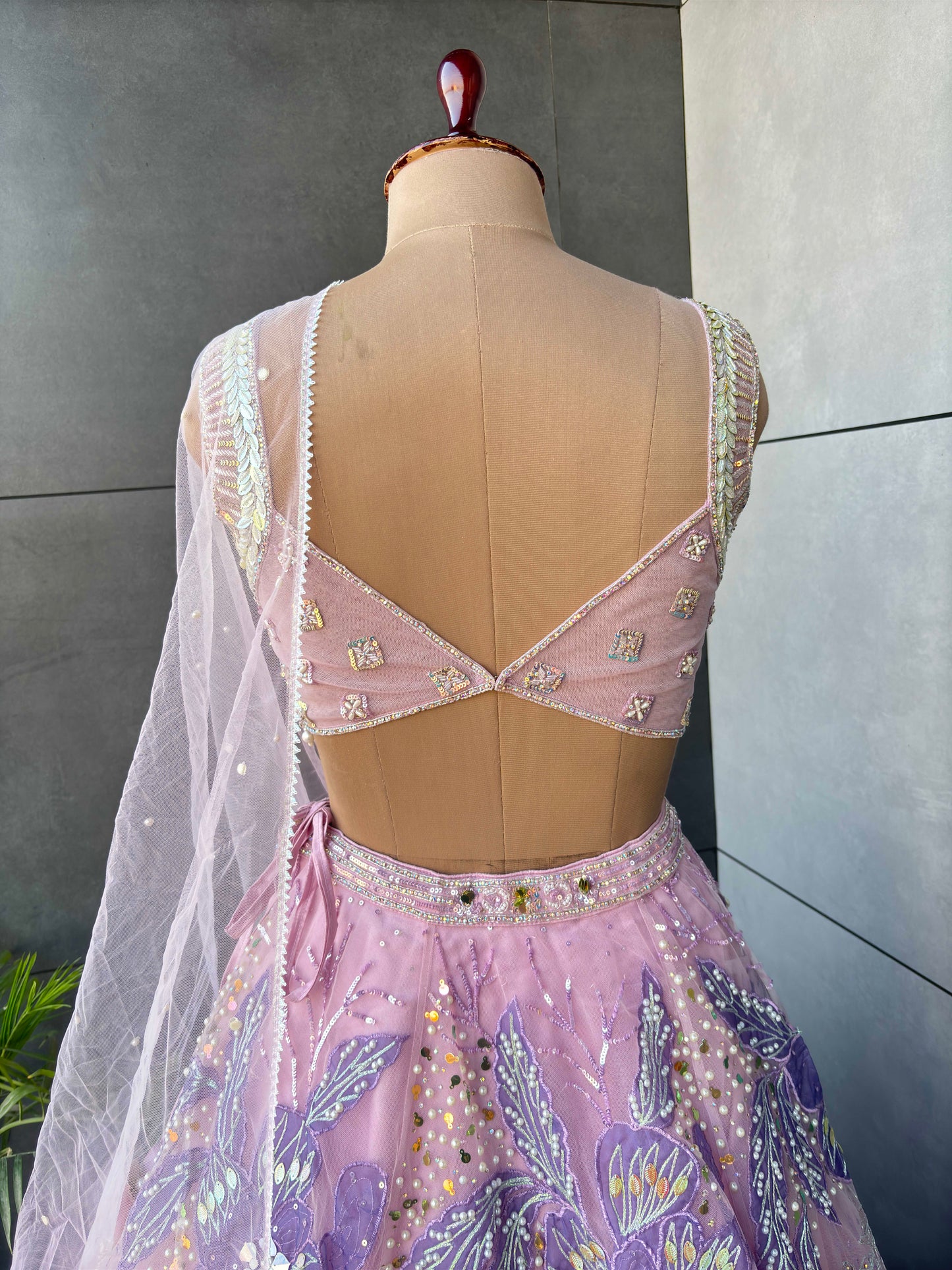 the Pink Colour Lehanga with Sequnis, Pearl and Matallic Work