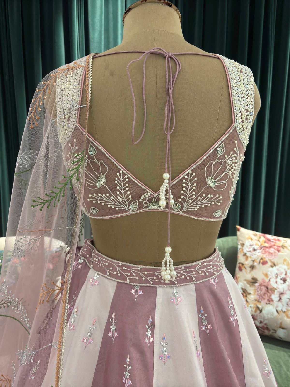 Blush Pink Embroidered Designer Lehenga Set
