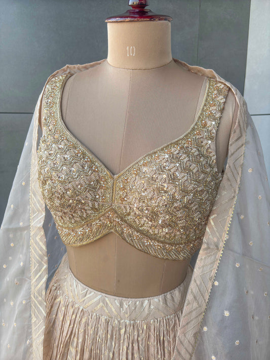 Pure Georgette Sequins and Handwork Lehenga
