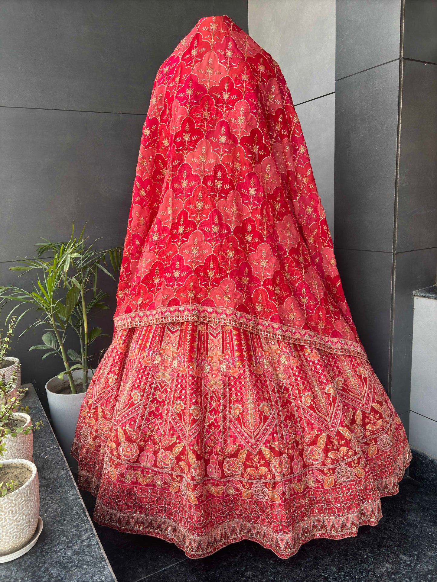 Carnival Organza Lehenga with Sequins Work