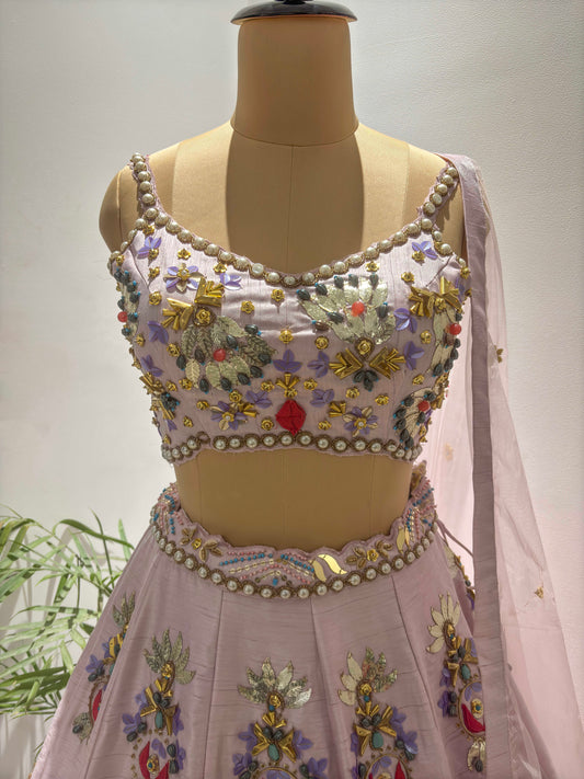 Pink Colour Lehenga with Matallic Work