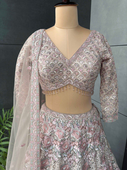 Pink Colour Lehenga with Resham and Sequins Work