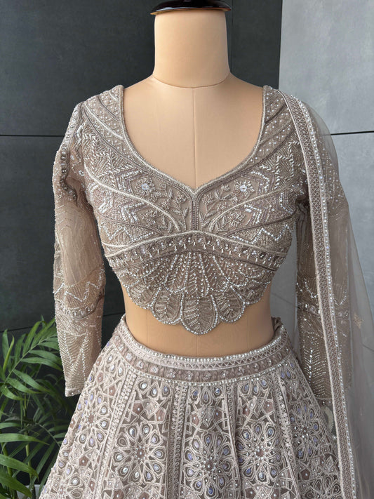 Golden Brown Colour Lehenga with American Diamond Work