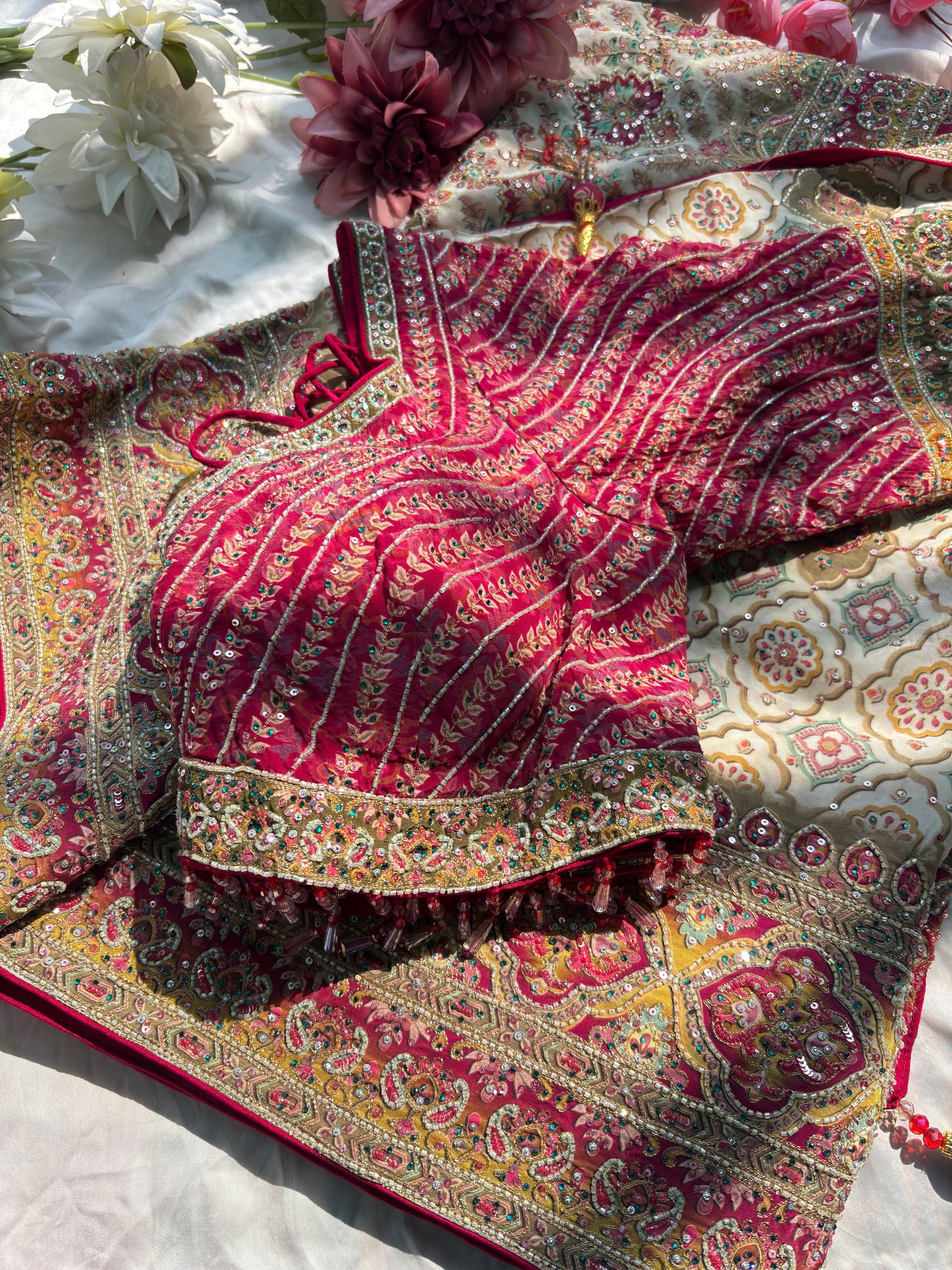 Designer Saree with Heavy Embroidery & Statement Blouse