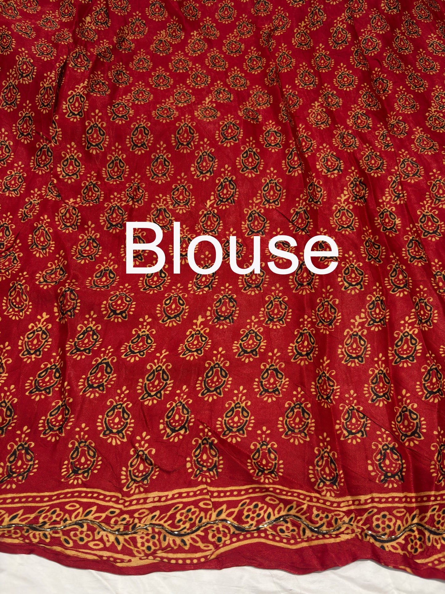 Classic Red Printed Saree with Ethnic Motifs Border