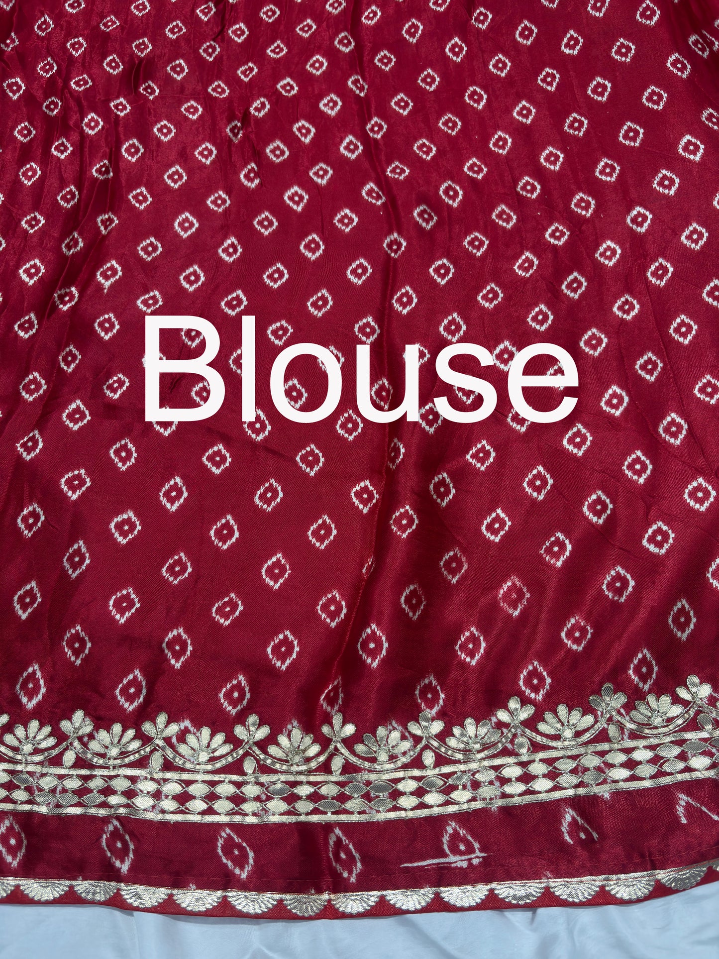 Elegant Red Silk Saree with Golden Zari Floral Design