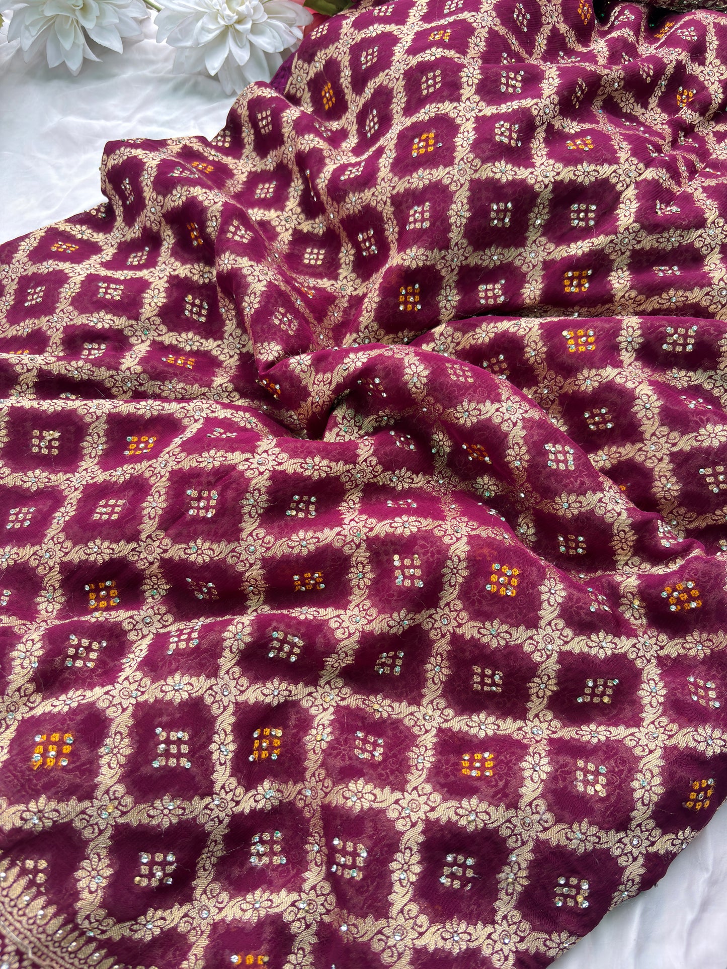 Saree with All-Over Shikargah Elephant & Royal Figurine Meenakari Weave