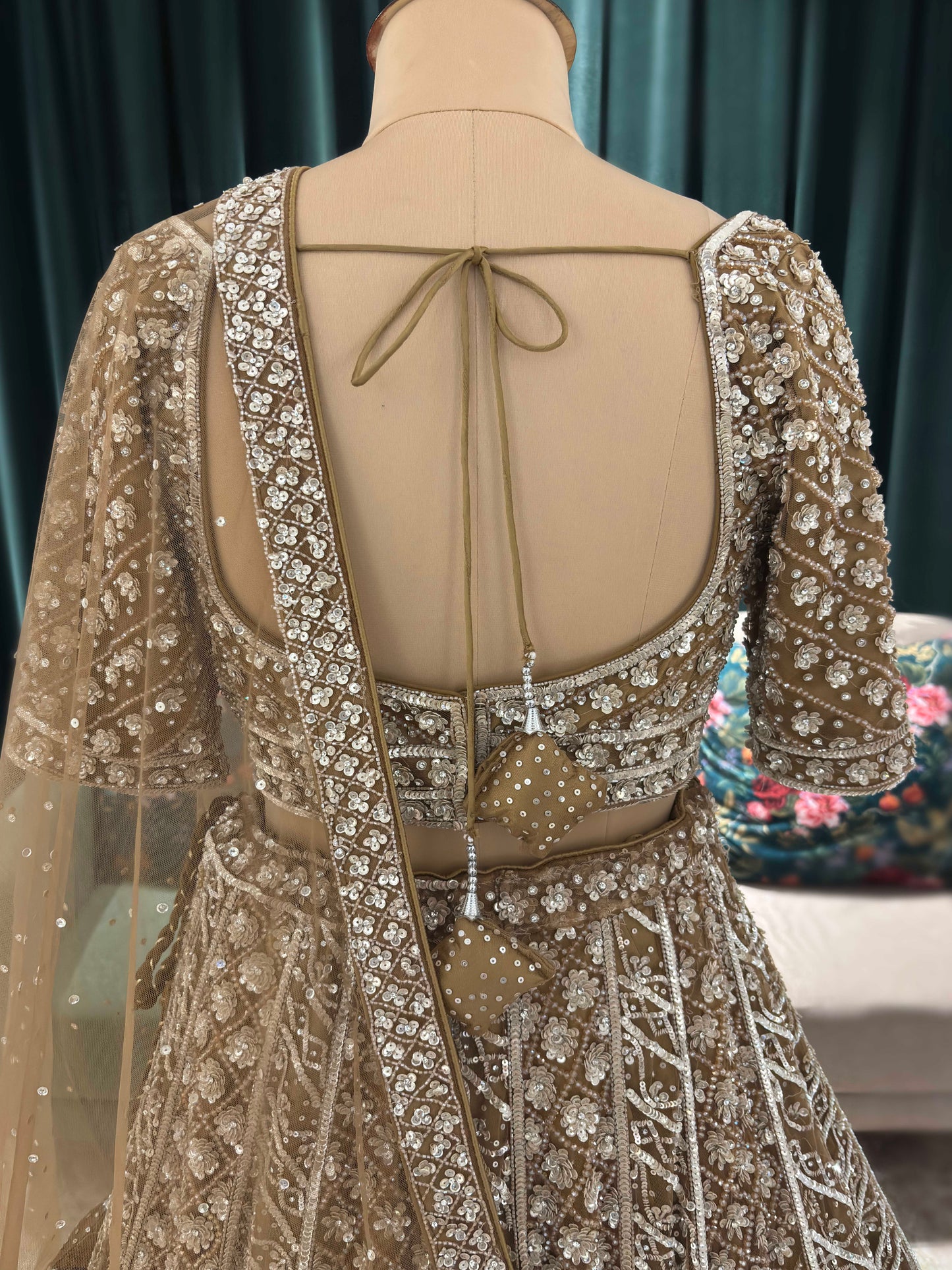 Royal Champagne grand Lehenga With Intricate Heritage Embroidery