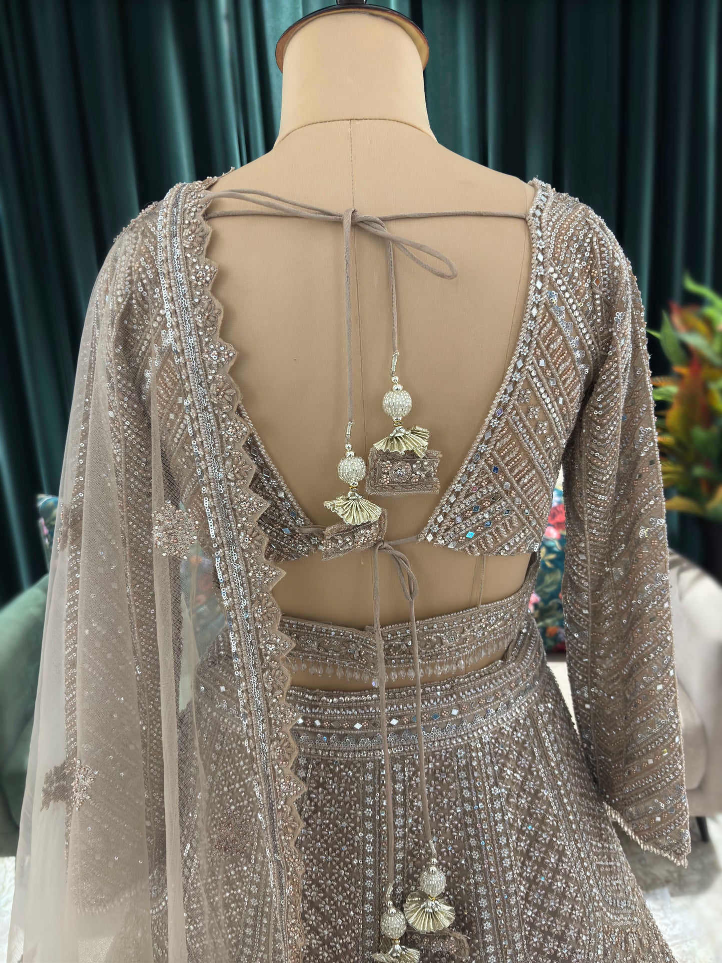 Perfect Golden Colour Lehenga with Pearl & Cutdana Work
