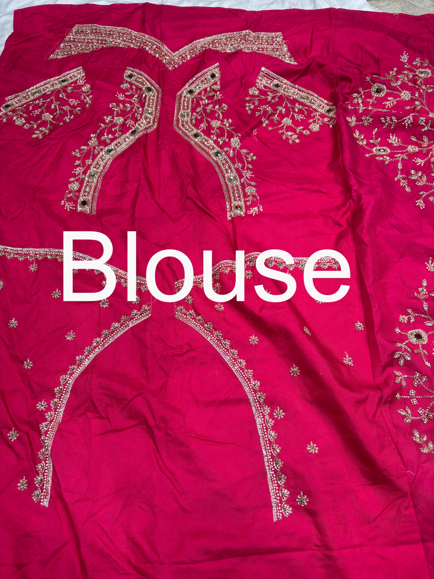 Opulent Rani Saree with Geometric Gold Motifs