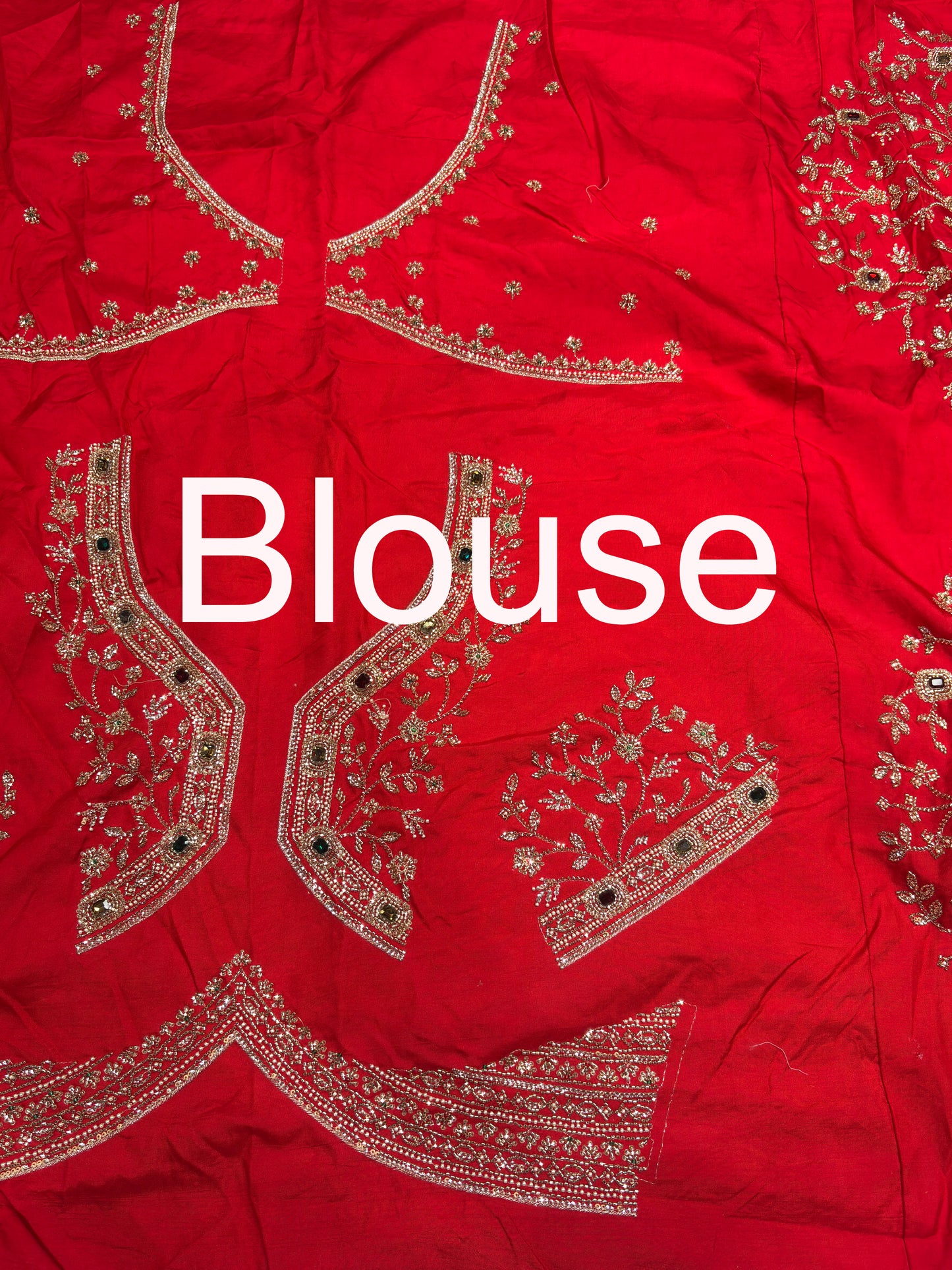 Grand Red Saree with Elephant Motifs & Gold Border