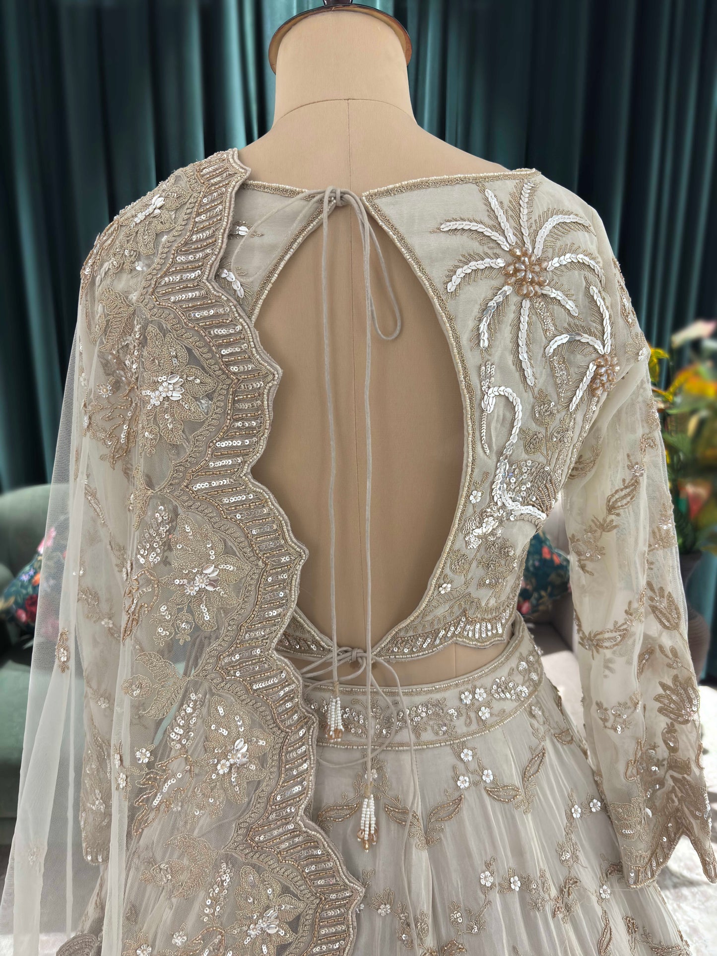 Designer Lehenga with Embellished Blouse and Intricate Dupatta