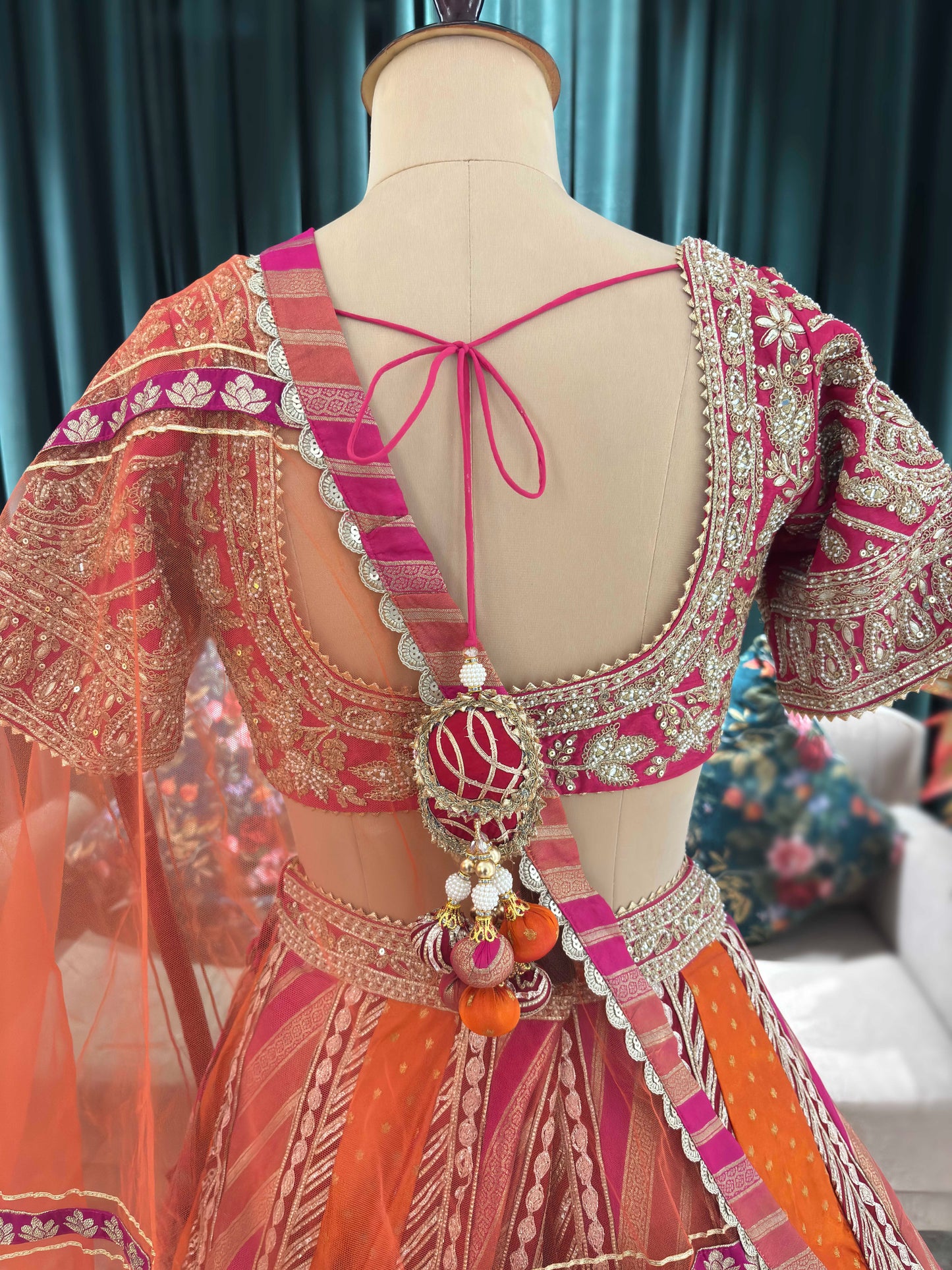 Exquisite Embroidered Lehenga with Traditional Artistry