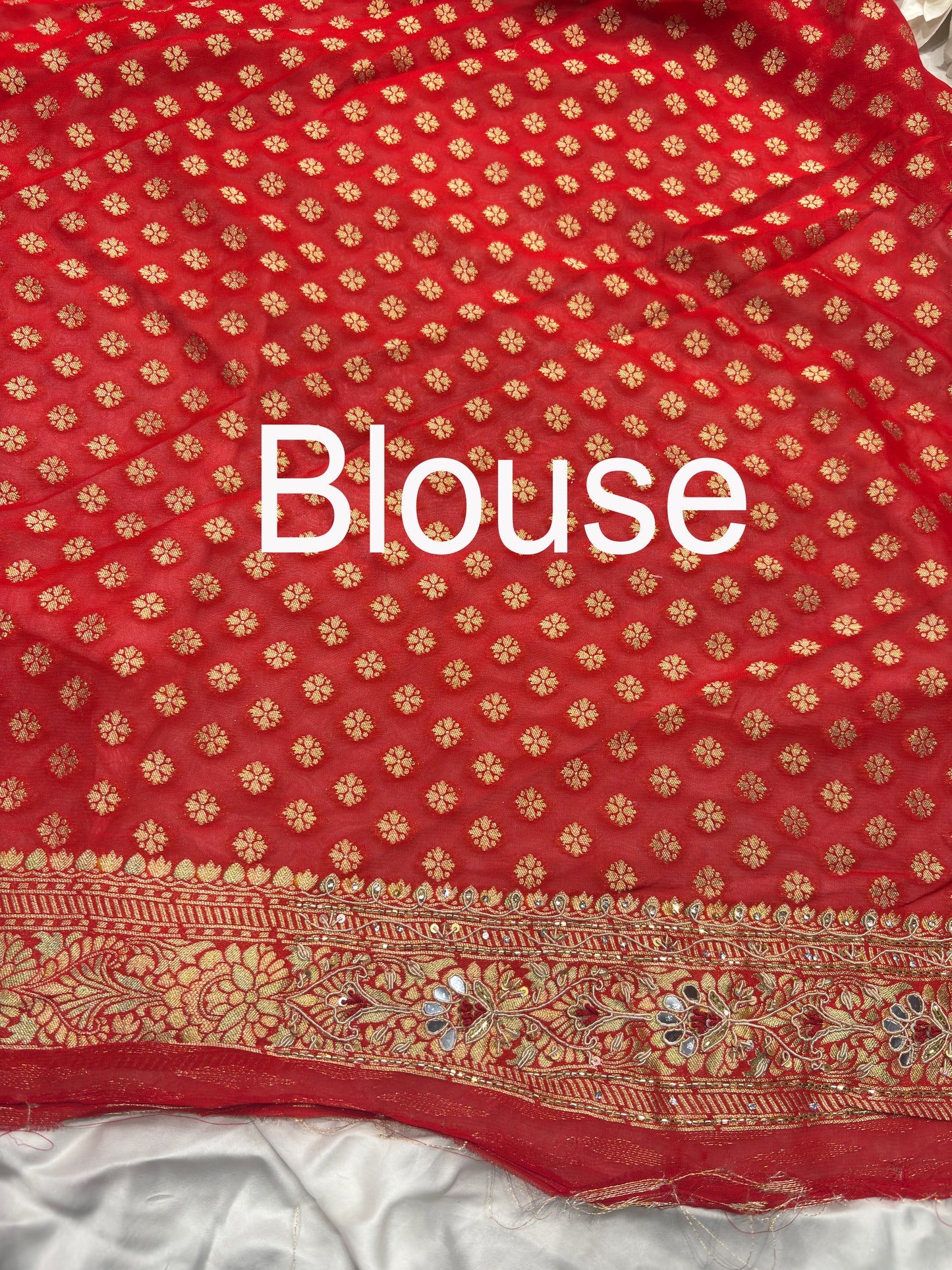 Royal Designer Khaddi Georgette Saree with Heavy Zari & Mirror Embroidery