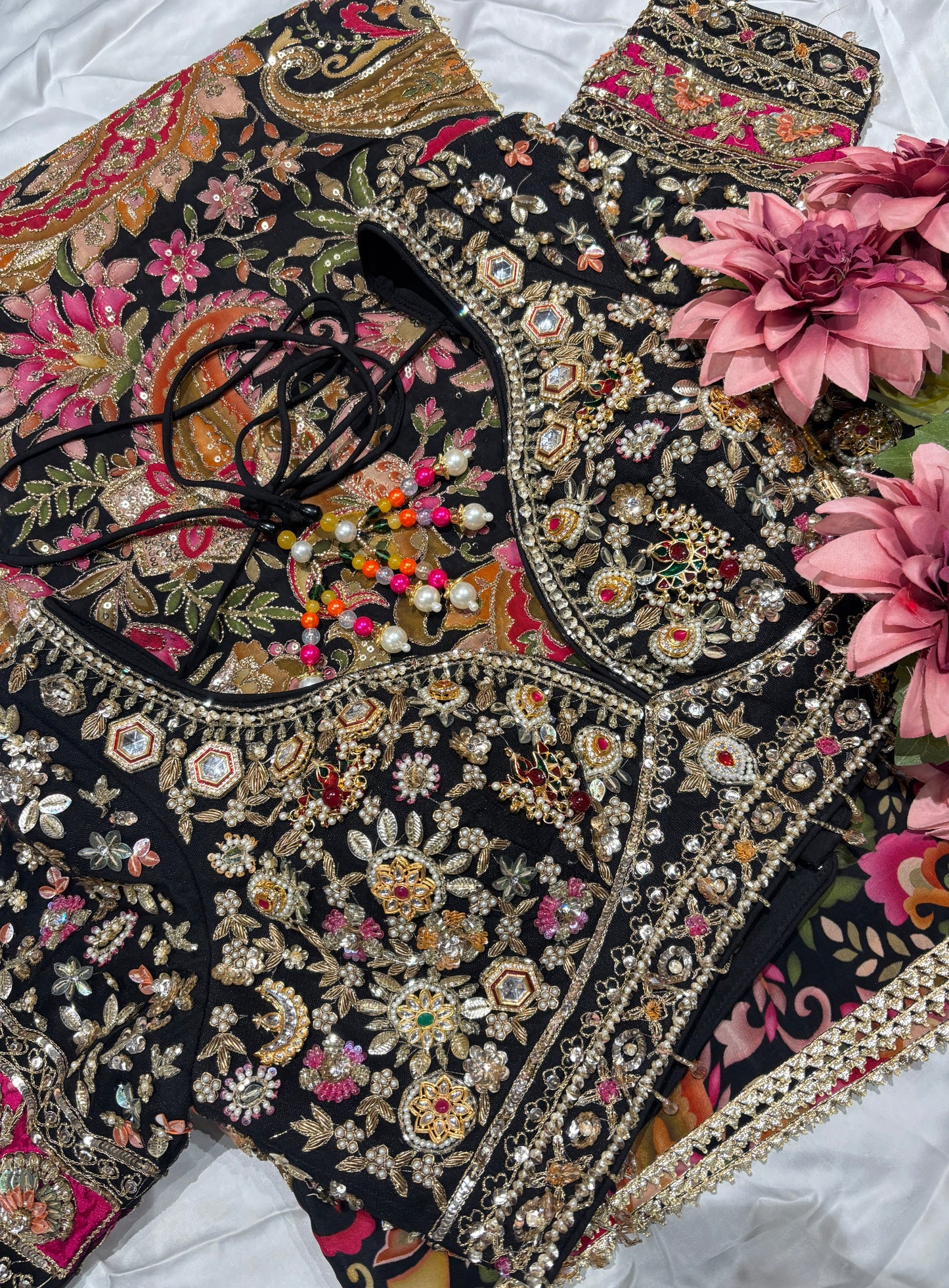 Black Zari Embroidered Designer Wedding Festive Saree