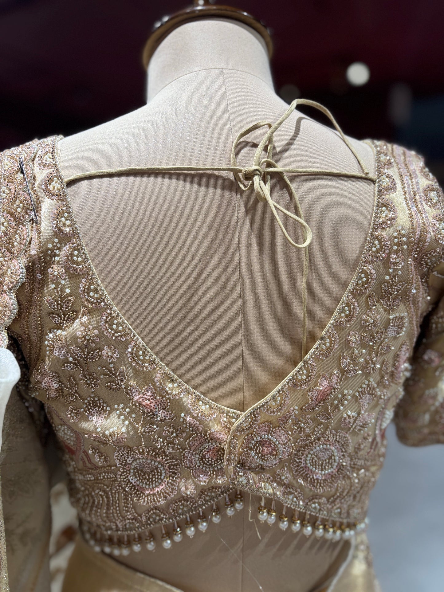 Designer Ivory Zari Embroidered Wedding Saree