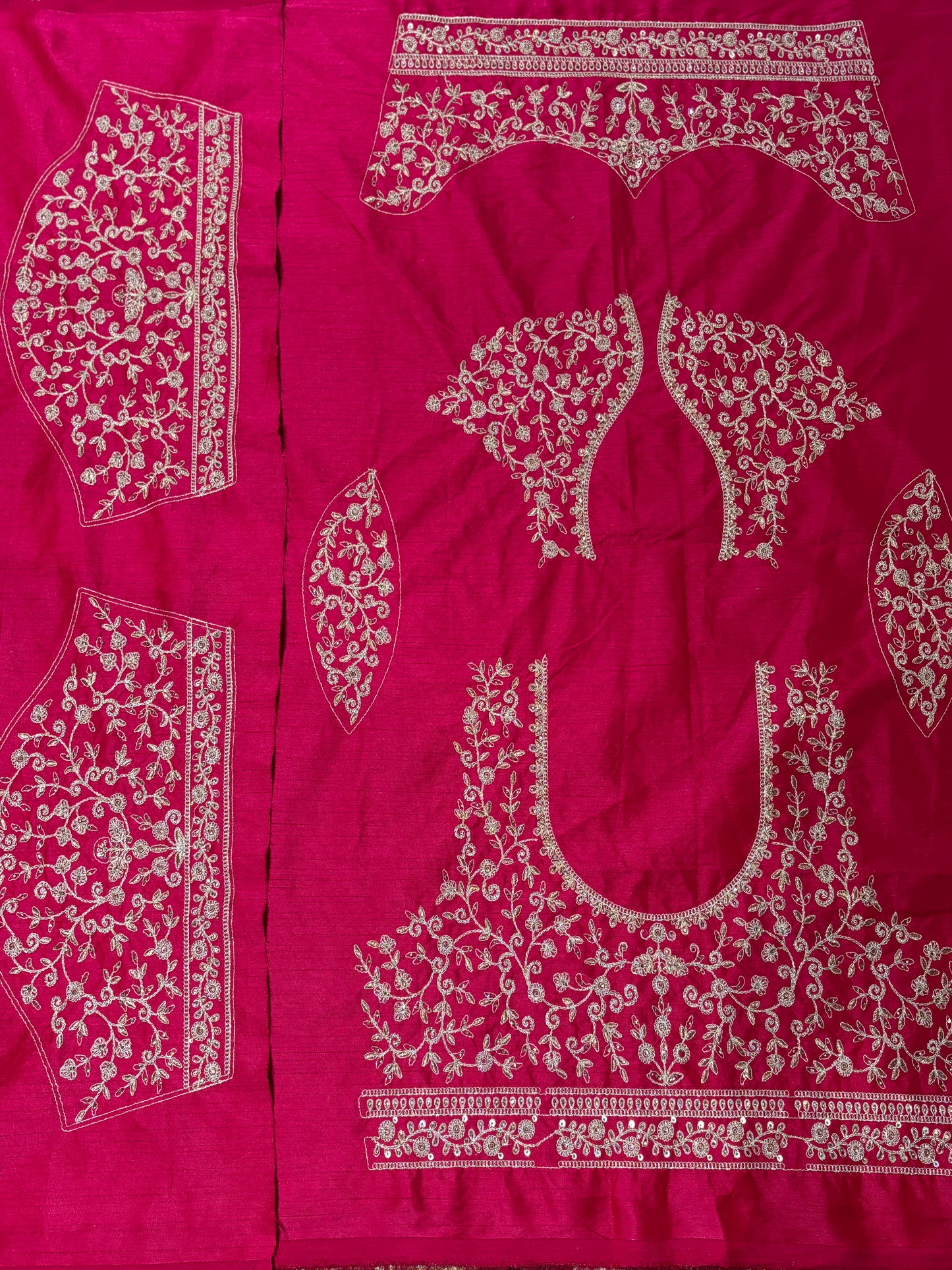 Rani Pink Unstitched Bridal Lehenga with Heavy Zari Embroidery