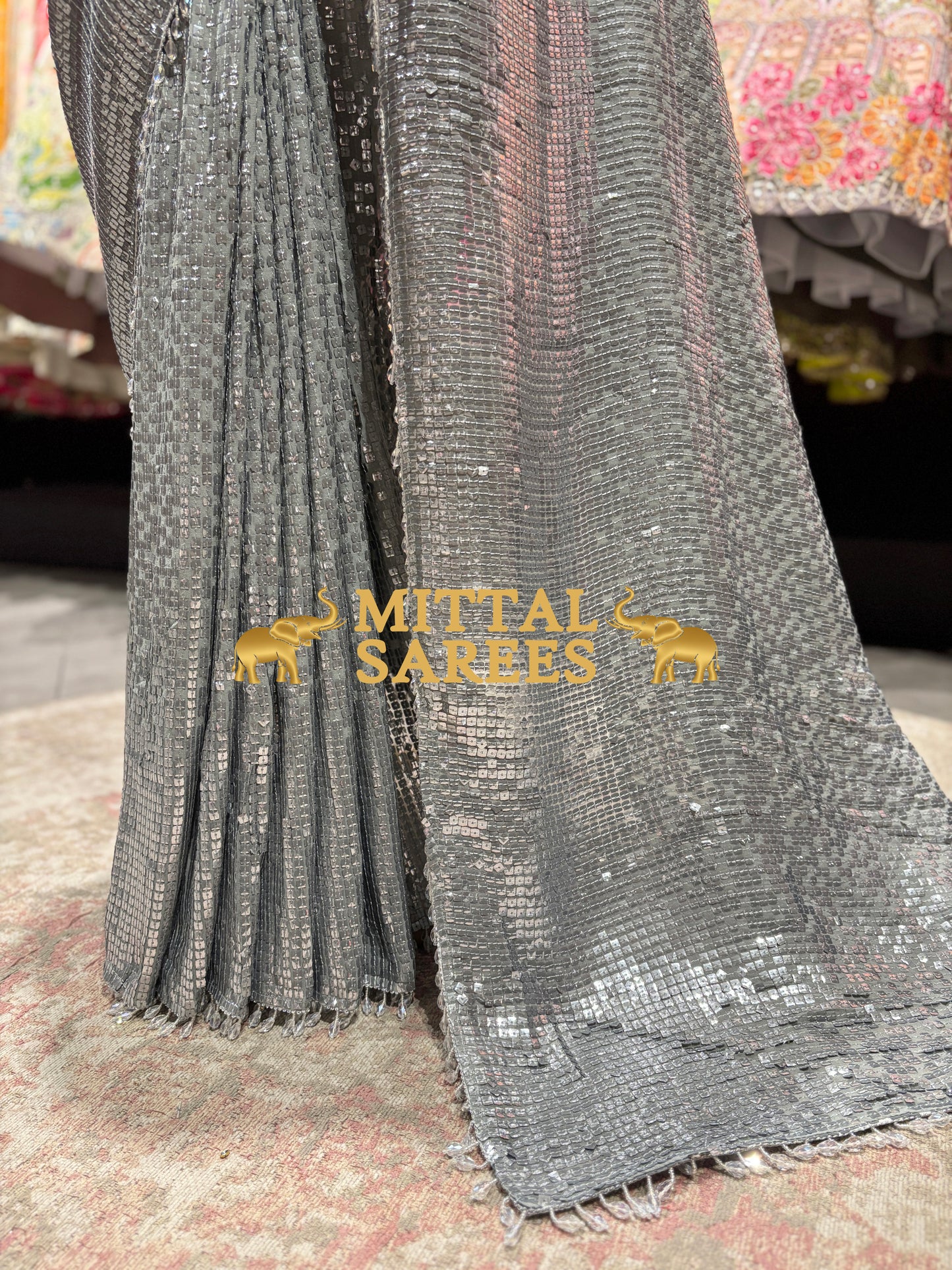 Luxury Sequin Designer Party Wear Saree