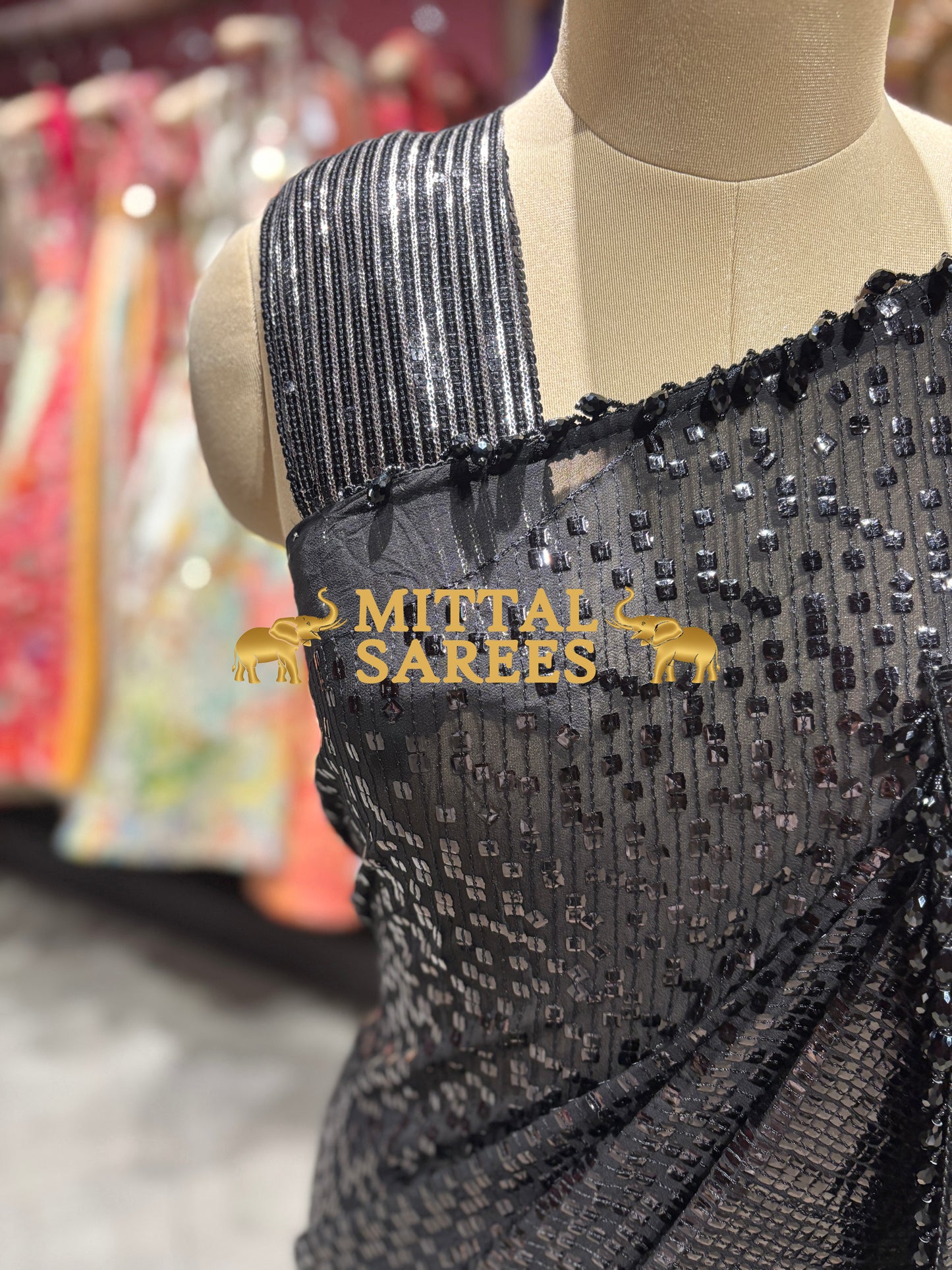 Glamorous Sequin Evening Designer Saree