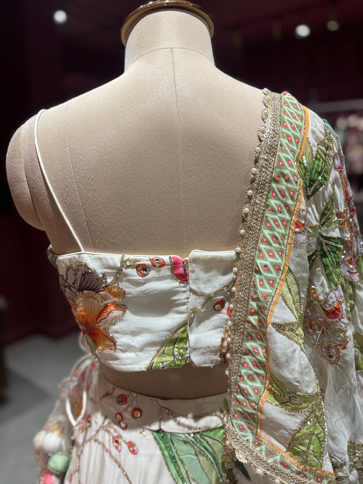 Floral Garden Designer Lehenga With Artistic Embroidery Work