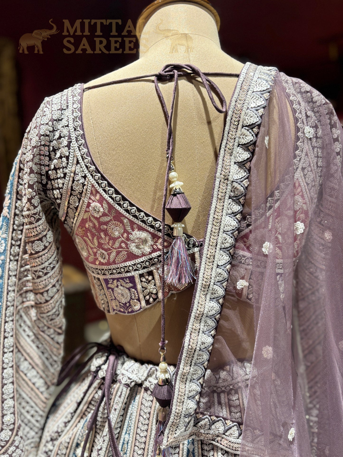 Pastel Multicolour Embroidered Bridal Lehenga Set