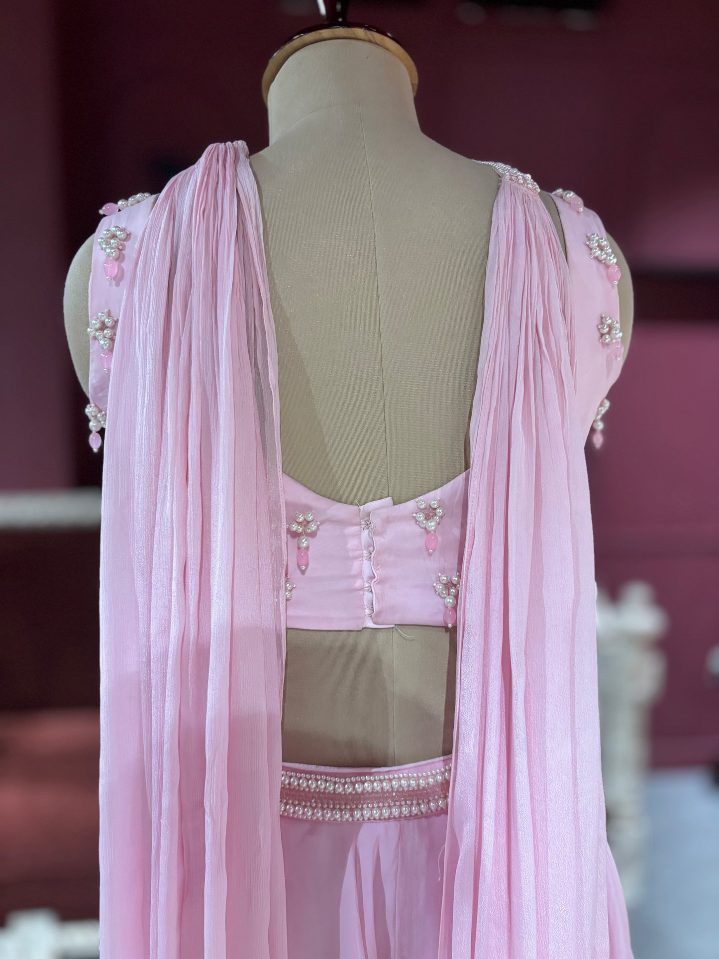 Grand Blush Pink Lehenga with Beaded Choli