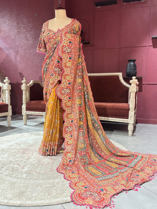 Grand Designer Georgette Saree with Ornate Embroidery