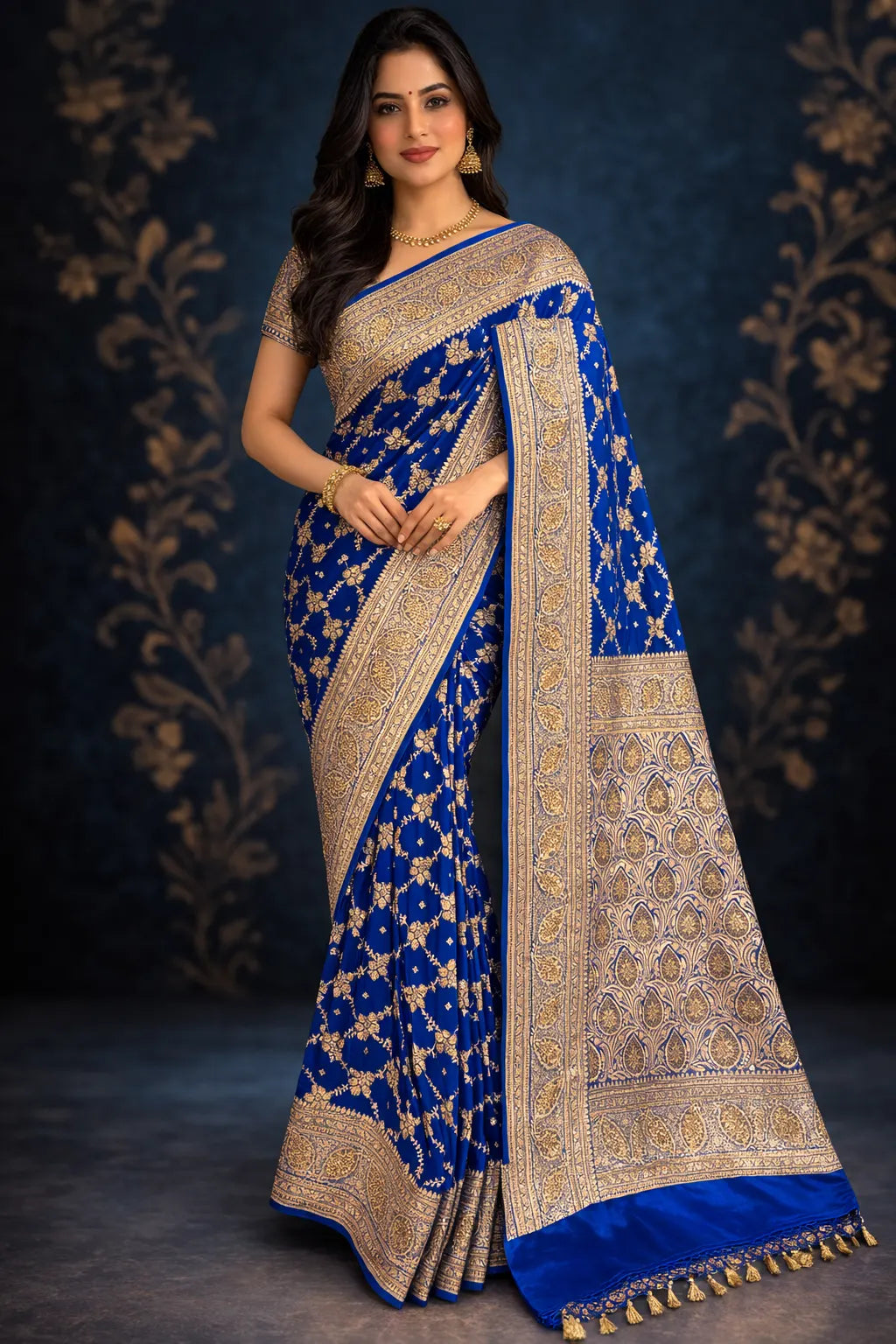 Party Wear Blue Colour Saree for Wedding & Functions