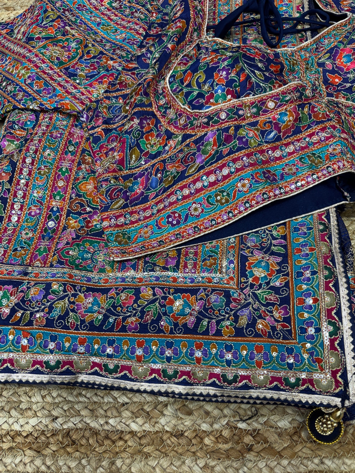 Royal Multicolor Floral Embroidered Designer Saree with Blouse