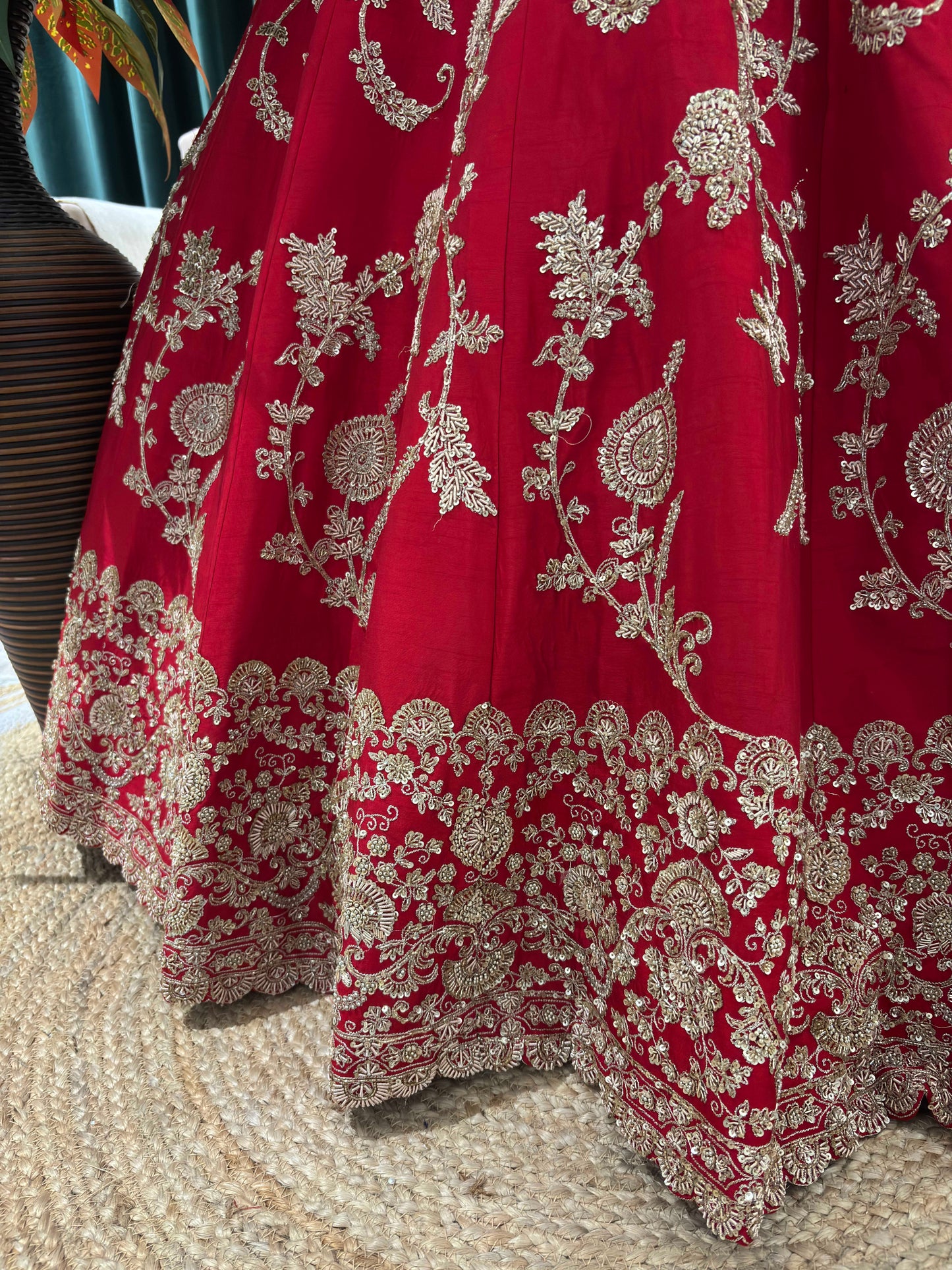 Perfect Designer Bridal Lehenga in Silver Zari & Paisley Motifs