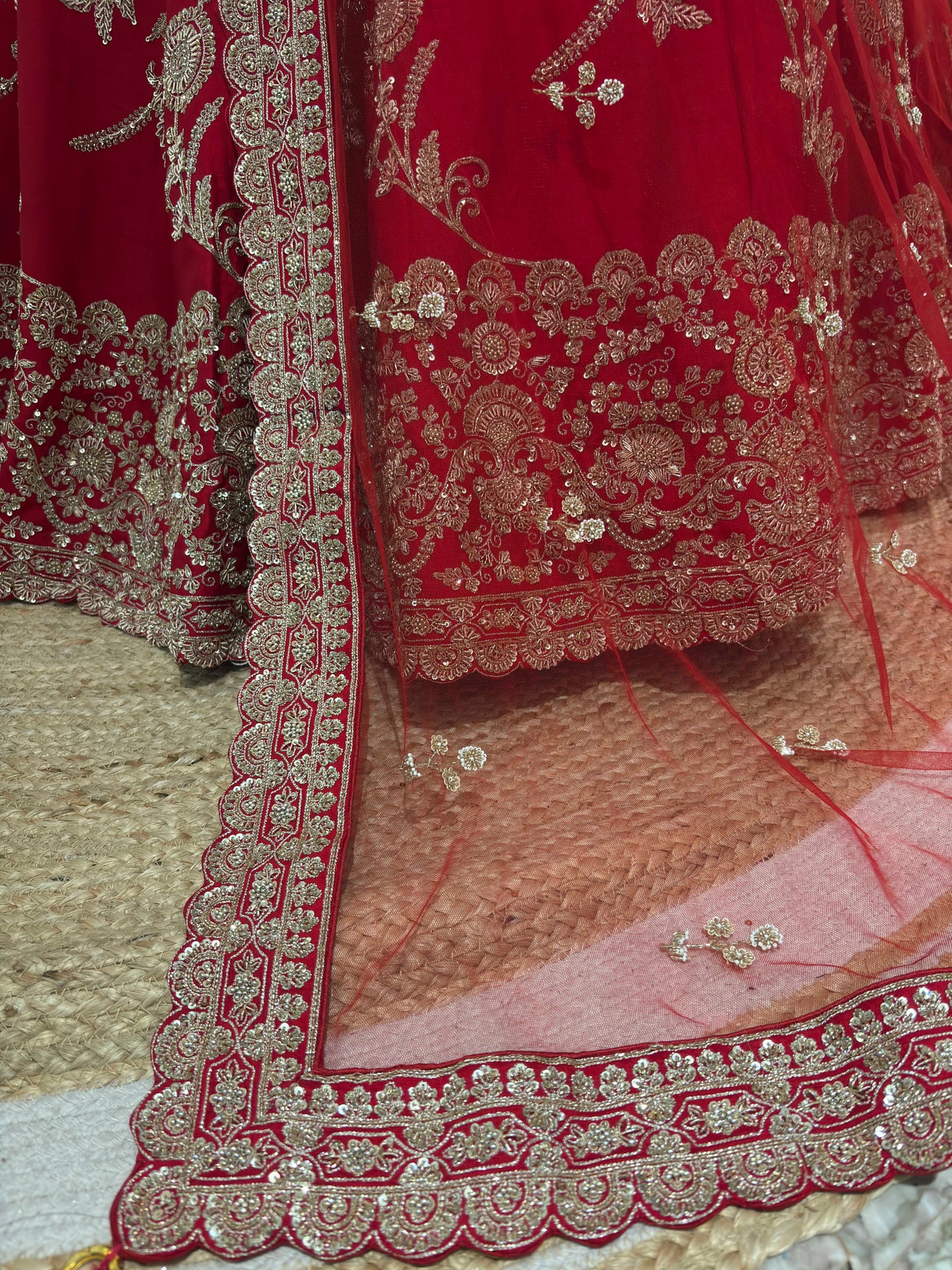 Perfect Designer Bridal Lehenga in Silver Zari & Paisley Motifs