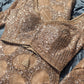Golden Designer Saree Sequin Embroidery With Designer Blouse
