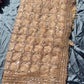 Deisgner Golden Saree Geometric Embroidery With Designer Blouse