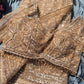 Deisgner Golden Saree Geometric Embroidery With Designer Blouse