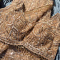 Deisgner Golden Saree Geometric Embroidery With Designer Blouse
