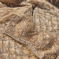 Deisgner Golden Saree Geometric Embroidery With Designer Blouse