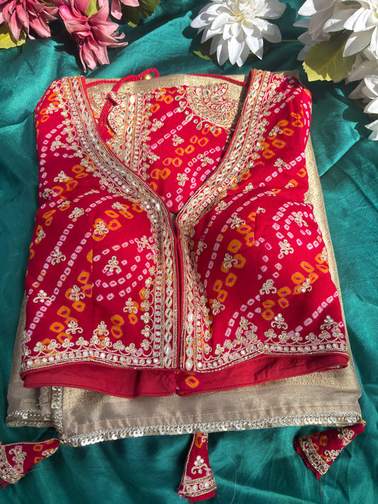 Golden Designer Saree with Sequin Floral Motifs