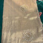 Golden Designer Saree with Sequin Floral Motifs