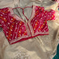 Golden Designer Saree with Sequin Floral Motifs