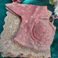 Designer Soft Pink Saree with Golden Paisley Embroidery