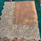 Designer Soft Pink Saree with Golden Paisley Embroidery